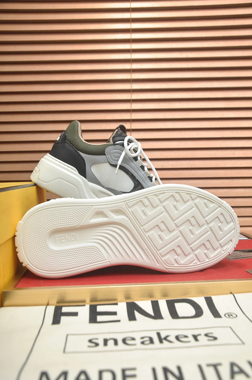 Men's shoes 💰600💶 [Fendi] The latest casual sports shoes 🔥 Many 💑 stars have the same style FD match. The original version is a one-to-one replica. Designer Kim Jones's first fendi match and Donkey brand Trainer basketball sneakers. Material: Original silk mesh. Lining: Breathable mesh. Packaging: Original 1:1 matching high-end packaging. Size: 38-45 (45 is custom-made and cannot be returned or exchanged)